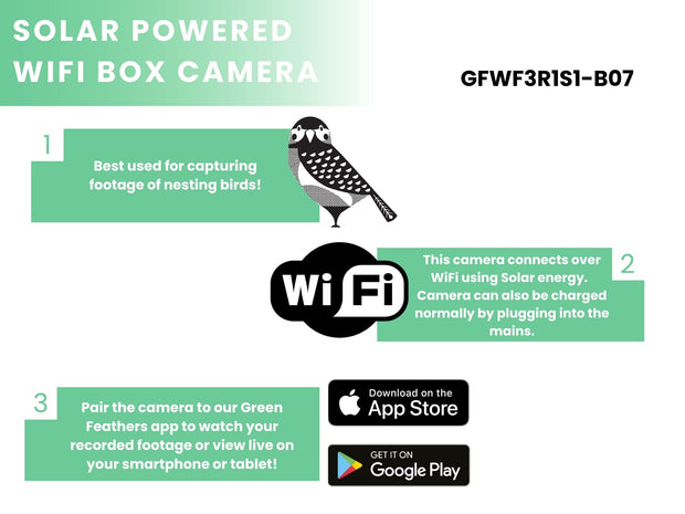 Solar Powered WiFi Bird Box & Wildlife HD Camera